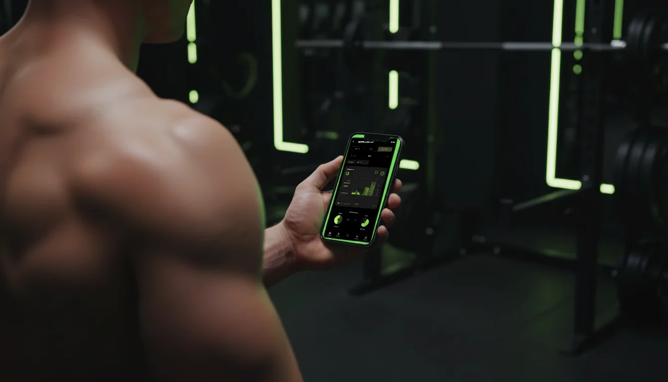 Radar de equilíbrio muscular (ano) no celular na academia